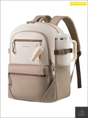 17.3" Laptop Backpack with Pendant, Waterproof Travel Work Backpack, Cup
